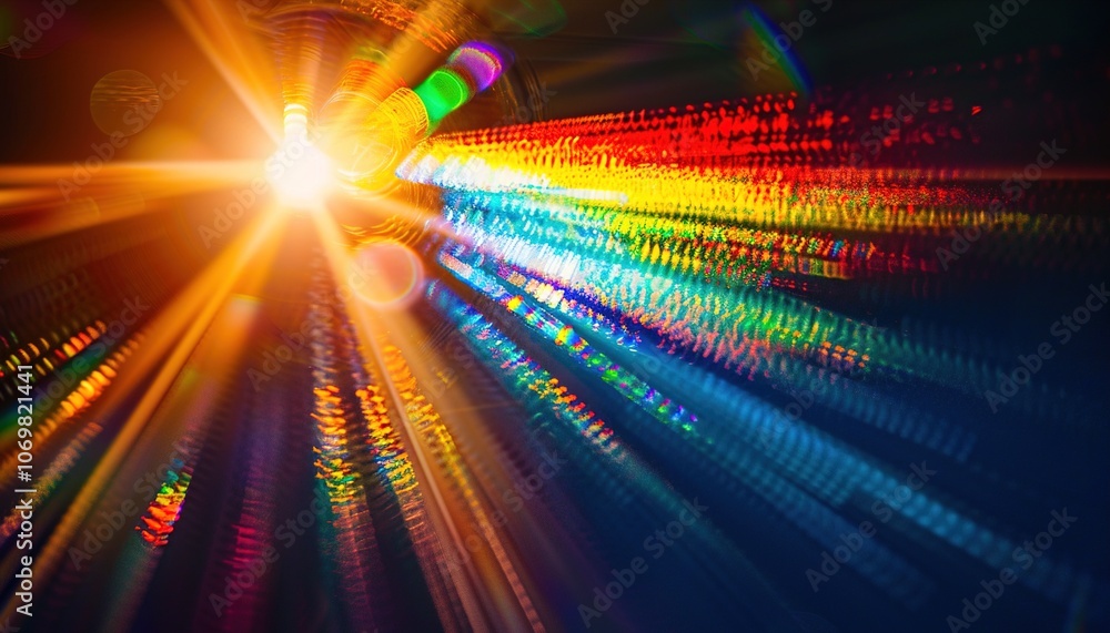 Fototapeta premium Abstract background. Sun burst, digital flare,