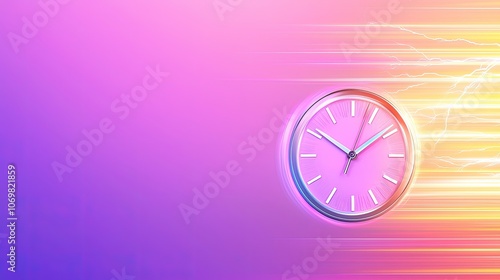 Wallpaper Mural A Clock Representing Time Acceleration in a Colorful Abstract Background Torontodigital.ca
