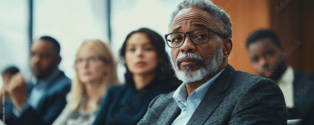 Senior businessman in a meeting. Senior businessman in a meeting.