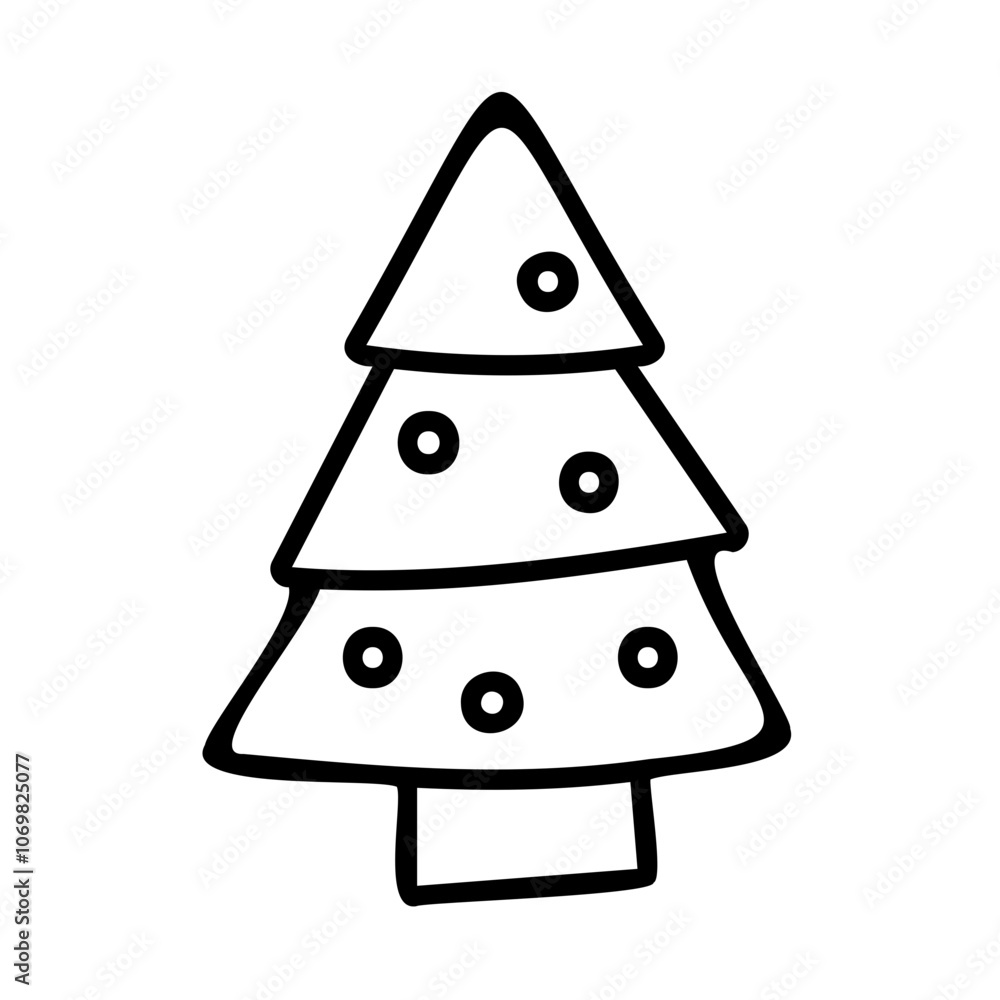 Christmas tree doodle vector icon. Christmas tree doodle vector icon.