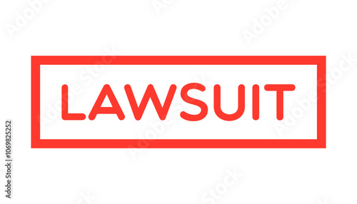 Vector Lawsuit Label on White Background
