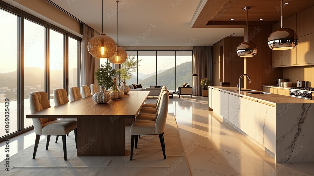 Luxurious Mountain Retreat with Lavish Dining and Sleek Contemporary Kitchen Design Luxurious Mountain Retreat with Lavish Dining and Sleek Contemporary Kitchen Design