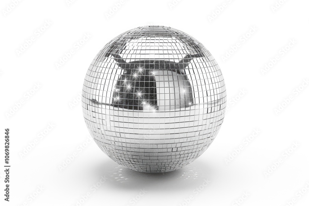 Shiny silver disco ball isolated on white background Shiny silver disco ball isolated on white background