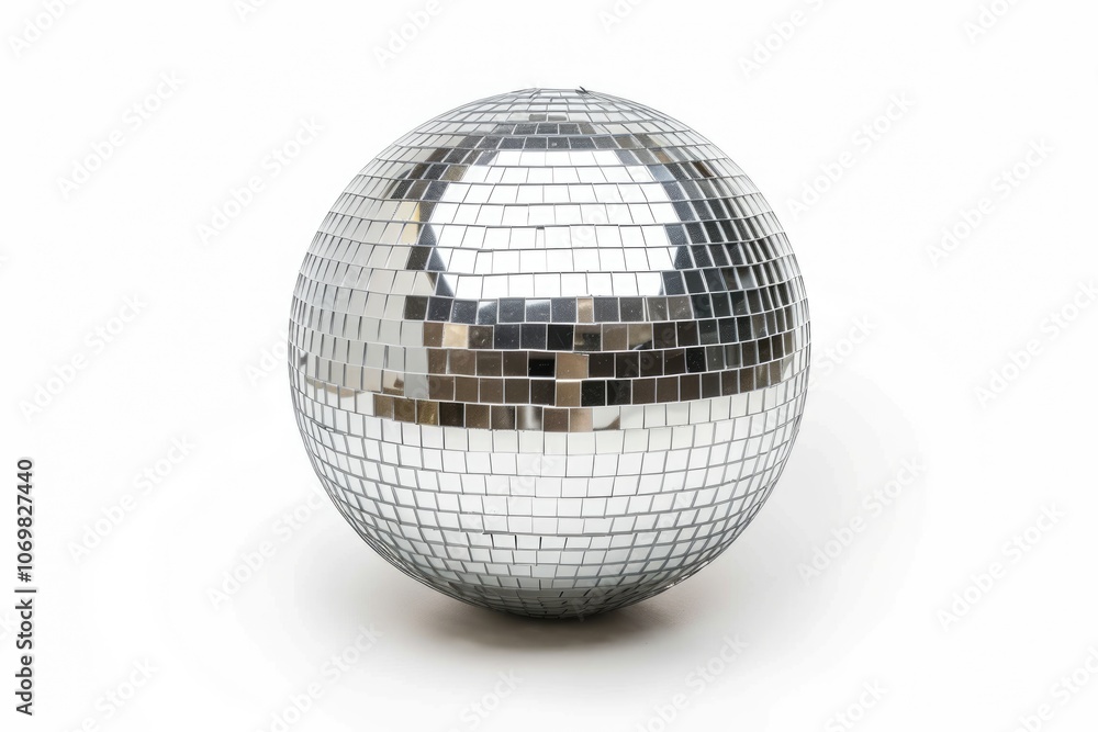 Silver disco mirror ball isolated on white background Silver disco mirror ball isolated on white background