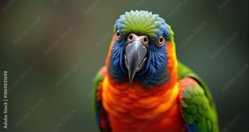 Vibrant parrot with colorful feathers Vibrant parrot with colorful feathers