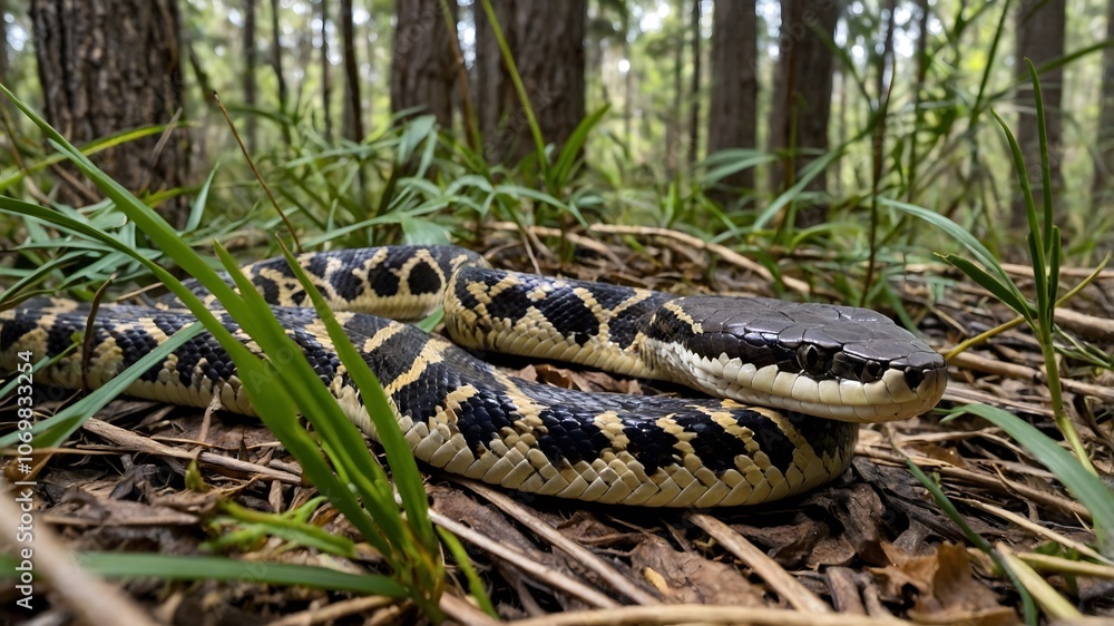 Smooth Passage: The Louisiana Pine Snake in Forest Serenity Smooth Passage: The Louisiana Pine Snake in Forest Serenity