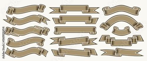 Vector Ribbon Banners Set