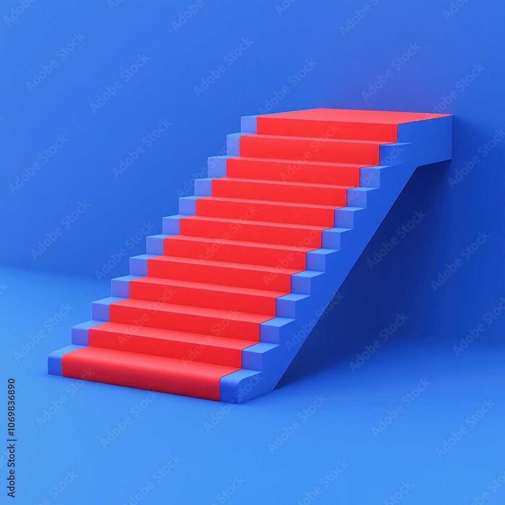 Vibrant Staircase: A Bold Geometric Ascent Vibrant Staircase: A Bold Geometric Ascent