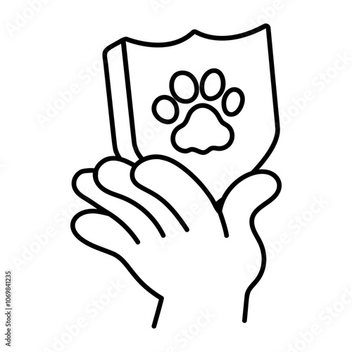 A hand drawn icon of pet insurance 

