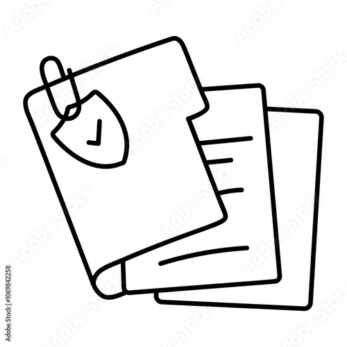 Safe document icon in drawing style 

