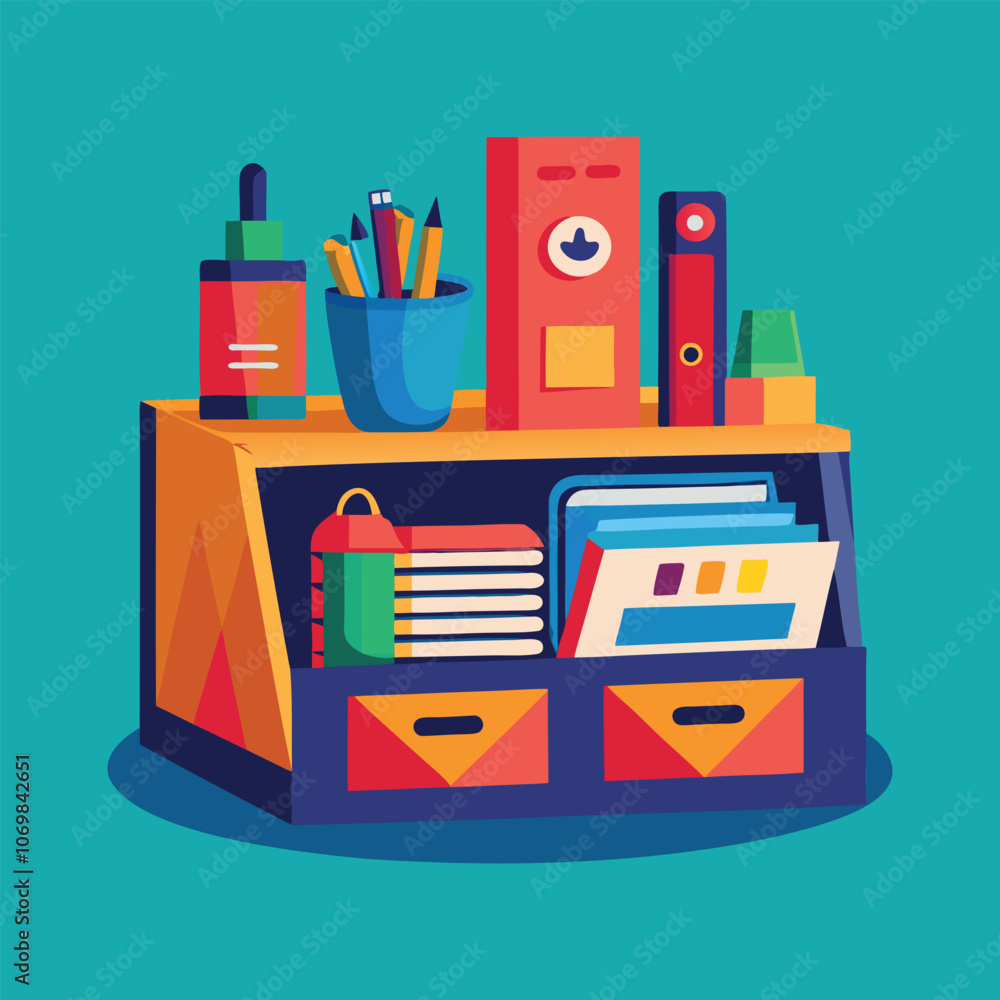 modern desk organizer vector illustration for workspace
modern desk organizer vector illustration for workspace