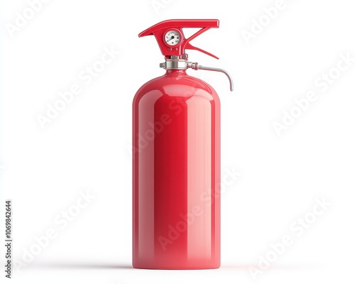 Red Fire Extinguisher: A close-up shot of a classic red fire extinguisher, a symbol of safety and preparedness. It's a stark reminder to be ready for any emergency. 