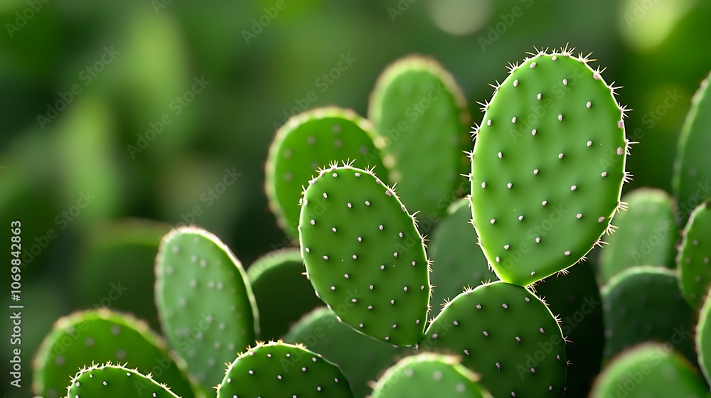 A close up of a green cactus with many spines A close up of a green cactus with many spines