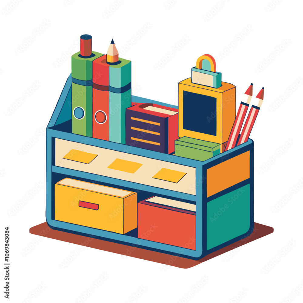 modern desk organizer vector illustration for workspace
modern desk organizer vector illustration for workspace