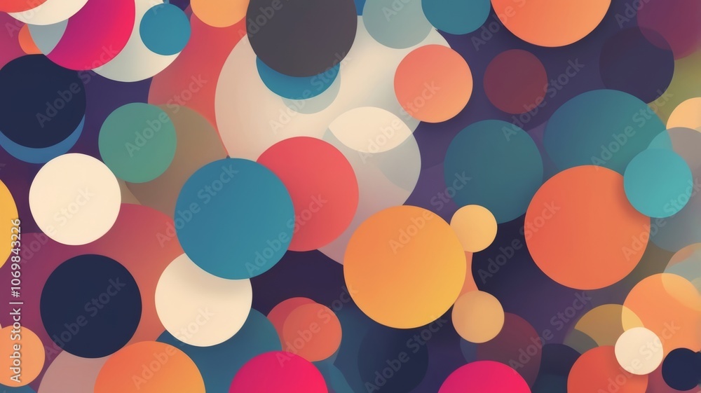 A vibrant, abstract background filled with colorful overlapping circles. Abstract design for paper, cover, fabric A vibrant, abstract background filled with colorful overlapping circles. Abstract design for paper, cover, fabric