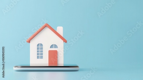 Wallpaper Mural 3D model of a real estate financing app showing interest rate impact on monthly payments and ownership timeline Torontodigital.ca