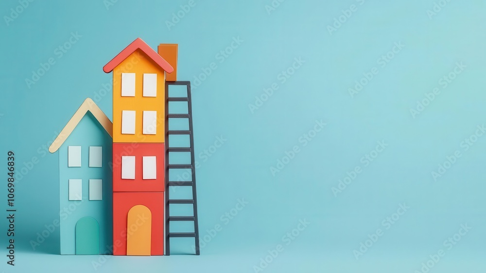 Artistic view of a ladder labeled with various loan terms like 10 Years Artistic view of a ladder labeled with various loan terms like 10 Years