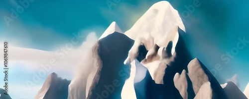 Animation of an abstract mountain that cycles through day and night, symbolizing balance and the rhythm of a healthy life