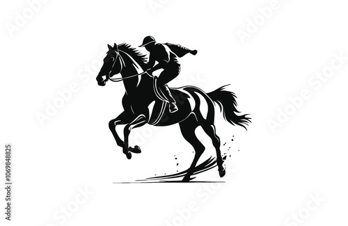 horse silhouette vector outline logo design illustration