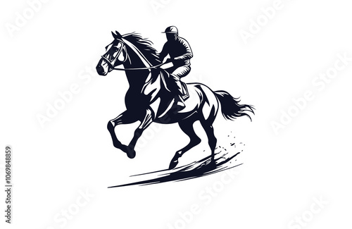 horse silhouette vector outline logo design illustration