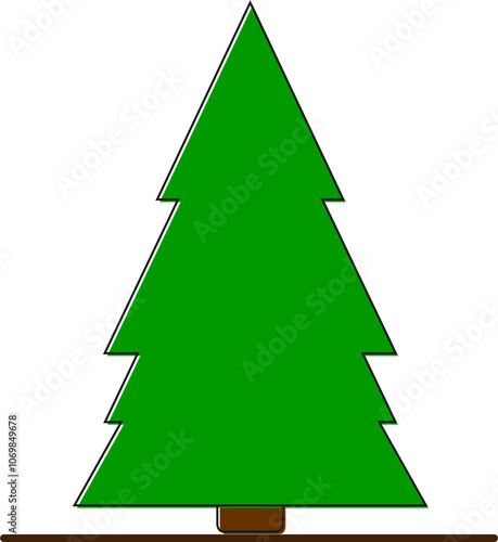 Christmas Tree icon, Xmas symbol on transparent background. PNG illustration