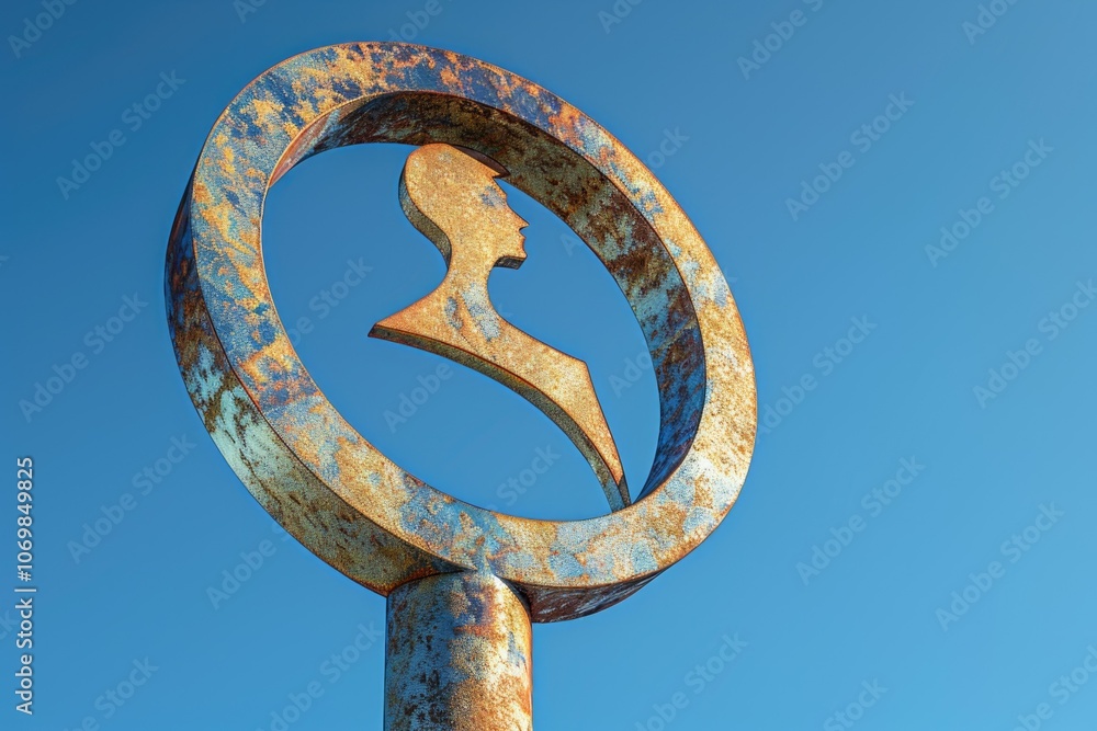 symbol of gender equality on the blue sky symbol of gender equality on the blue sky