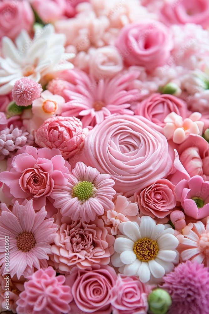 A vibrant collection of pink flowers in various forms creates a lovely display, showcasing delightful textures and shades perfect for any spring occasion A vibrant collection of pink flowers in various forms creates a lovely display, showcasing delightful textures and shades perfect for any spring occasion