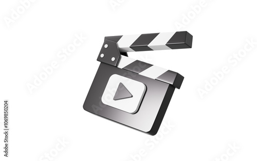 Obraz na płótnie Cartoon clapper board model, 3d rendering.