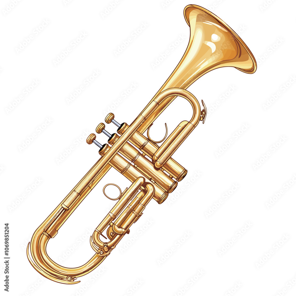 Obraz premium Trumpet isolated on white background. Vector illustration.