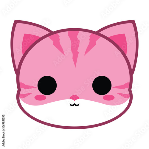 Cute Pink and White Tabby Cat