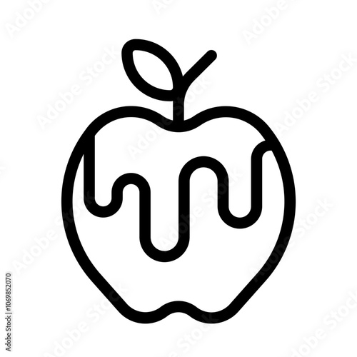 Apple with Honey Line Icon