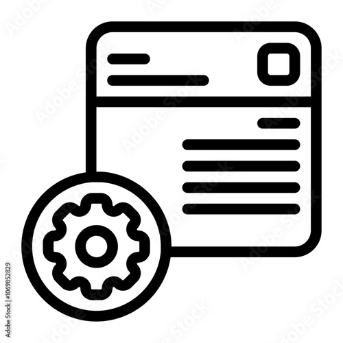 Browser Gear Line Icon