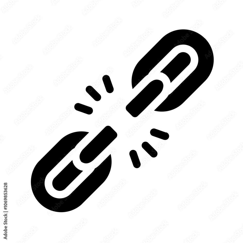 Chain Link Breaking Solid Icon Chain Link Breaking Solid Icon