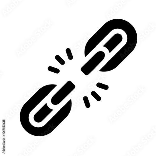 Chain Link Breaking Solid Icon