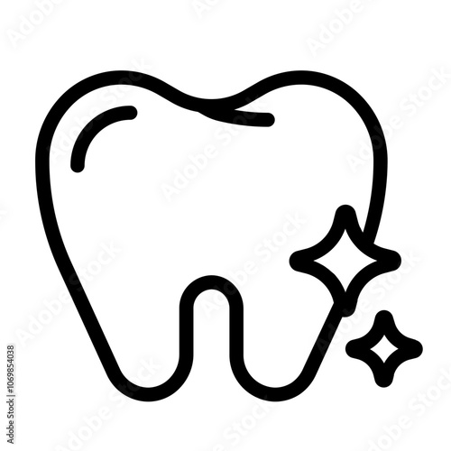 Clean Tooth Line Icon