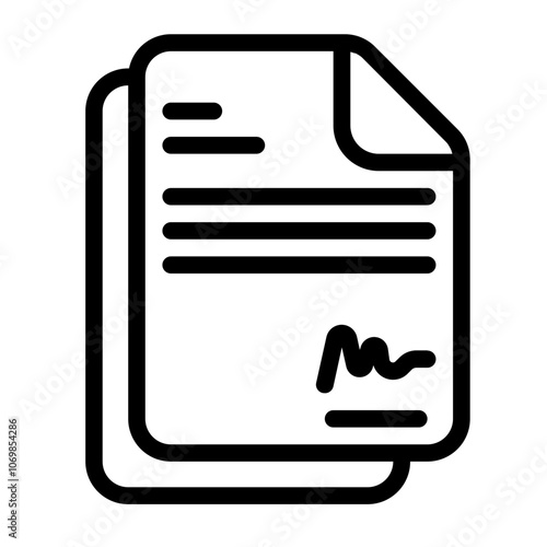 Contract Paper Line Icon