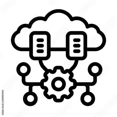 Data Cloud Line Icon