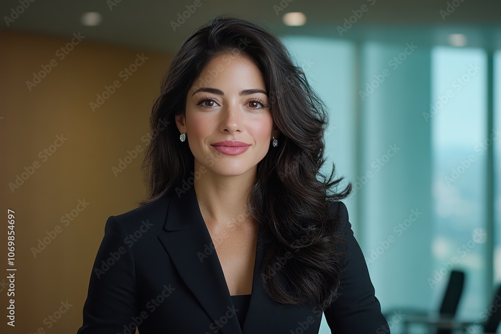 Fototapeta premium Confident Woman Leading Successful Presentation in Conference Room