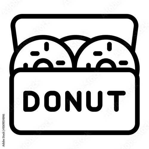 Doughnut Box Line Icon