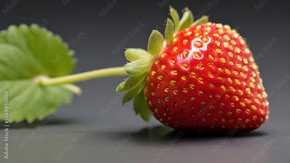 A garden strawberry that is isolated and has no background makes the ideal copy space image. A garden strawberry that is isolated and has no background makes the ideal copy space image.