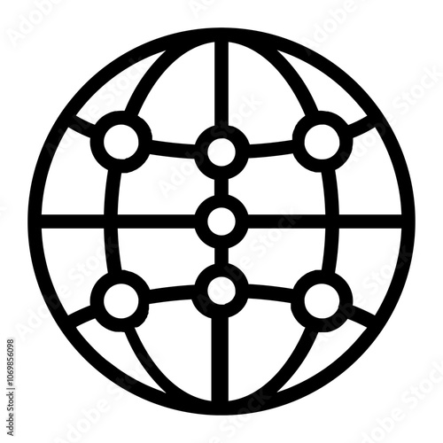 Globe with Connected Line Icon