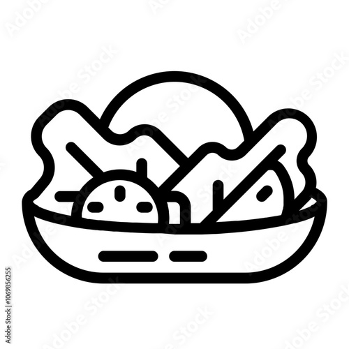 Greek Salad Line Icon