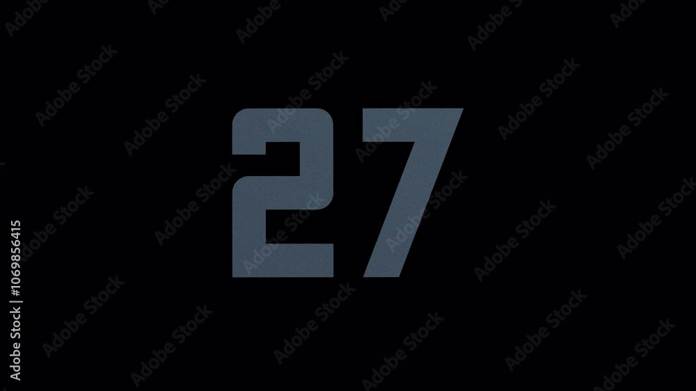 Scroll Number 27. Rolling Number. Transparent Background. Alpha Channel Scroll Number 27. Rolling Number. Transparent Background. Alpha Channel