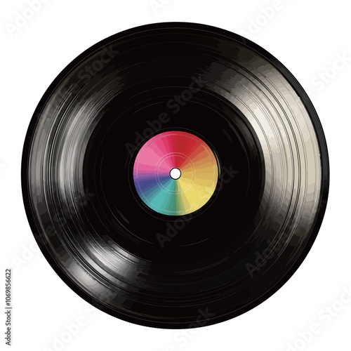 Vinyl record on a white background. Vector illustration 