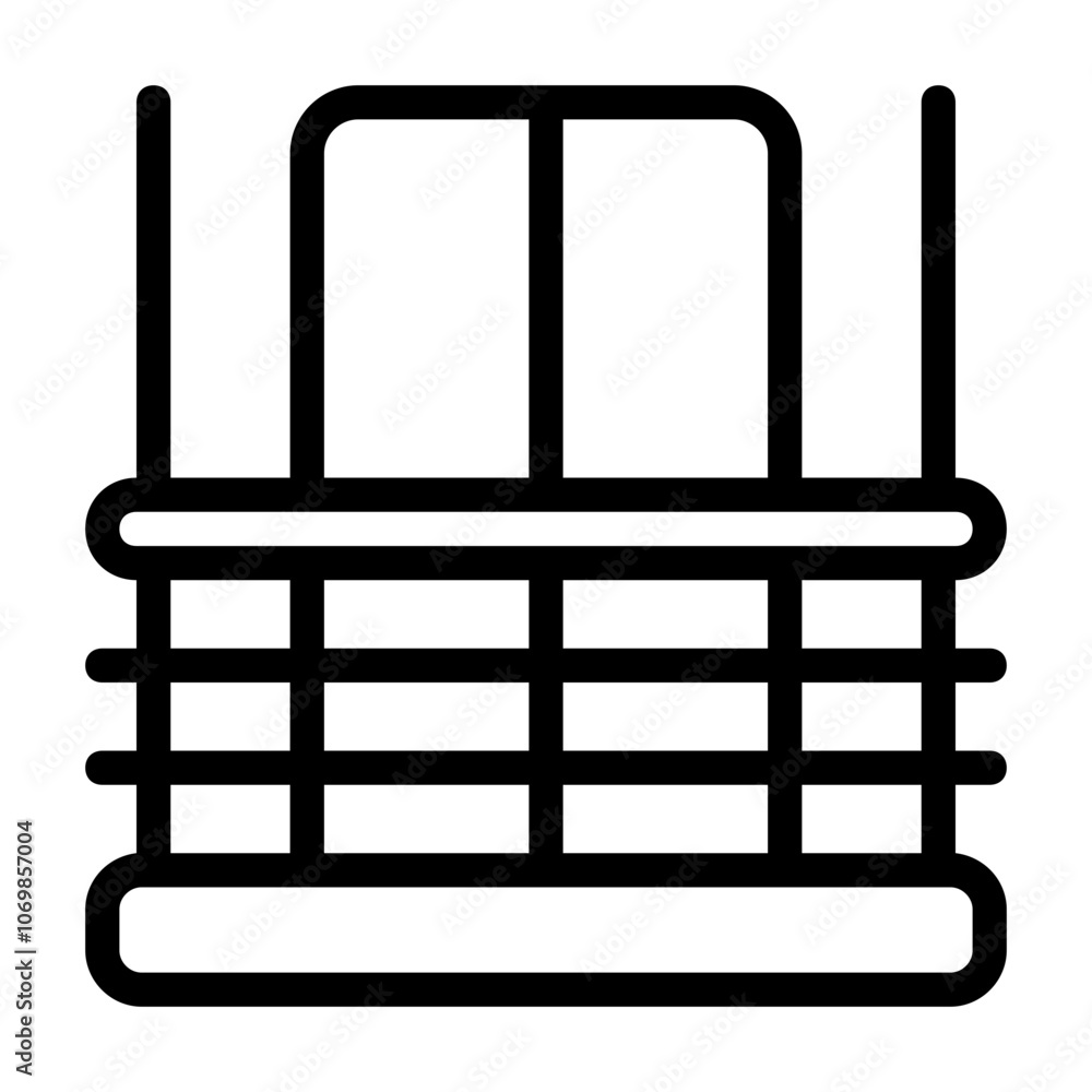 Industrial Balcony Line Icon Industrial Balcony Line Icon
