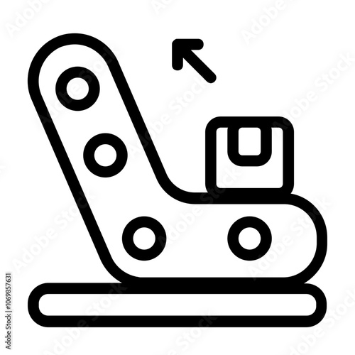 Luggage Conveyor Line Icon