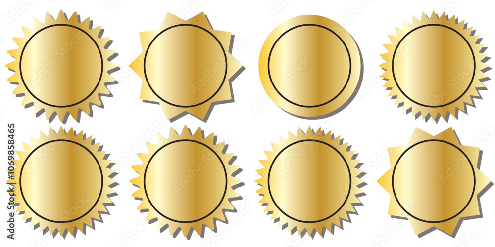 Set of blank white star icons various shape isolated on black background. Vector illustration Set of blank white star icons various shape isolated on black background. Vector illustration
