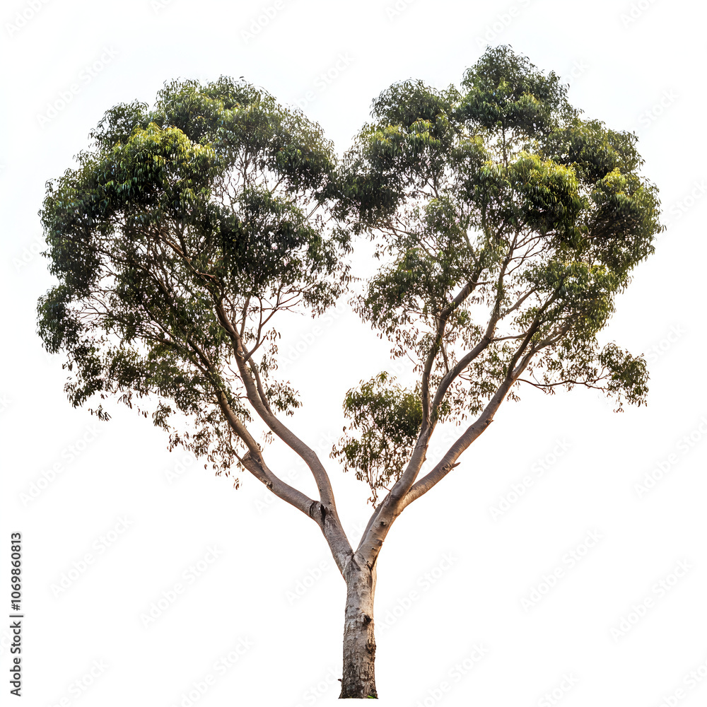 A heart shaped tree isolated on a white background A heart shaped tree isolated on a white background