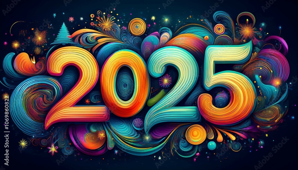 Obraz premium new year 2025