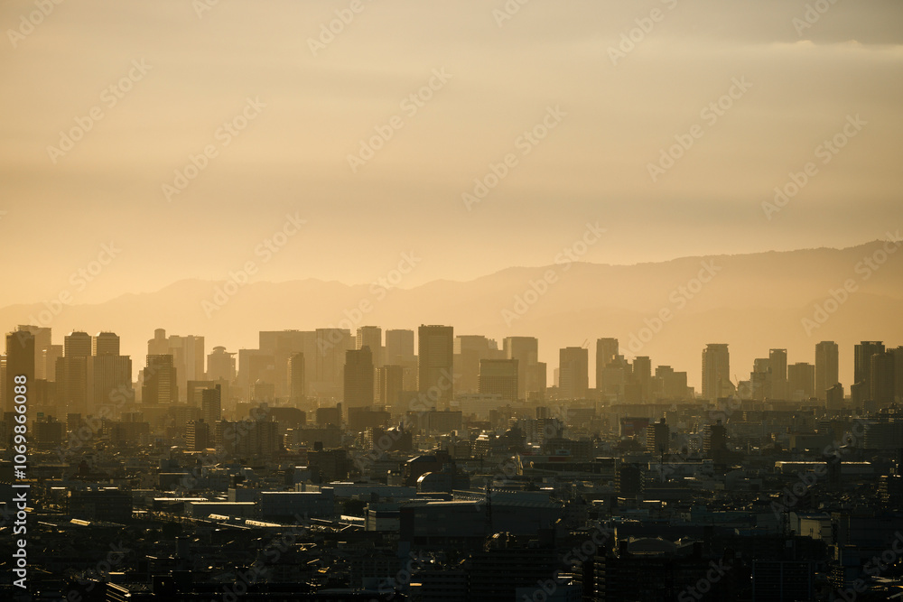 Fototapeta premium 9月の大阪の夕景